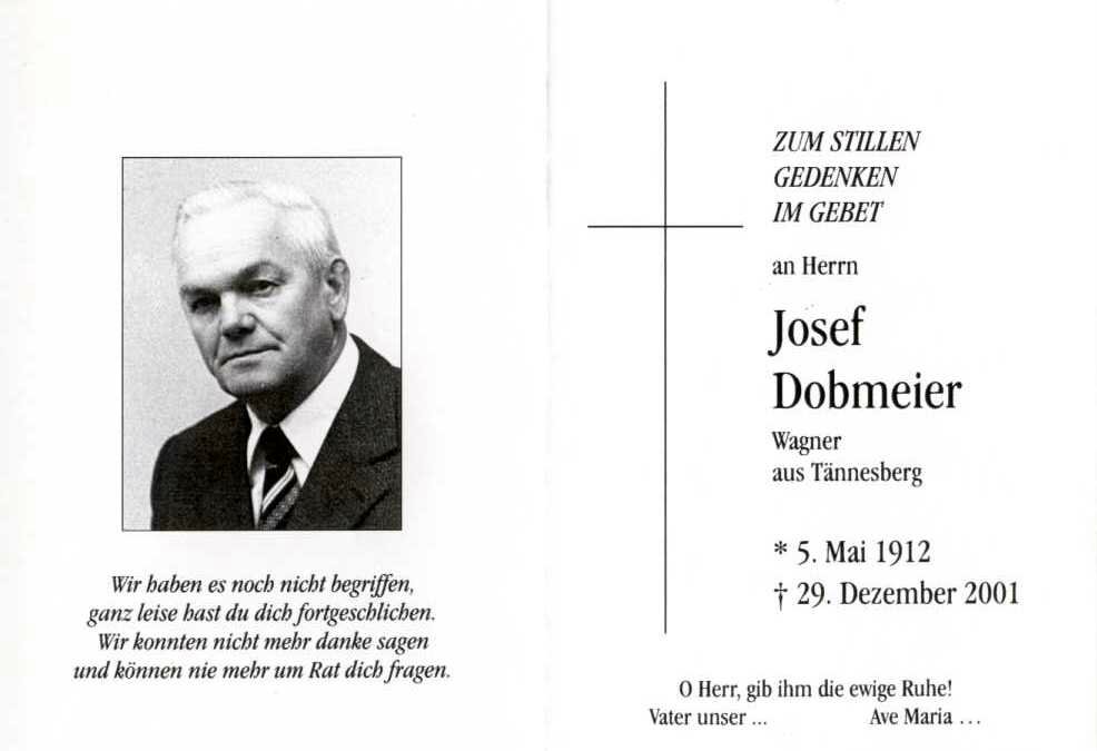 dobmeierjosef + 29.12.2001 - Josef Dobmeier